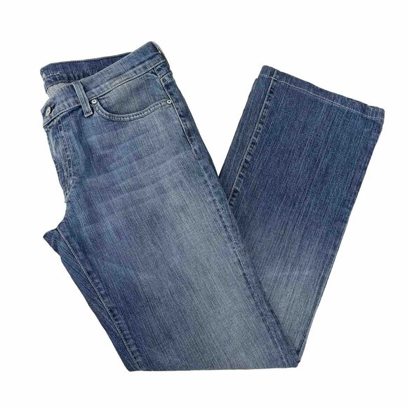 Y2K 7 For All Mankind Jeans Women’s Sz 31 Low Rise Bootcut Light Wash Stretch - Picture 4 of 10